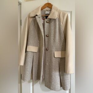 Kensie Cream and grey Knit Coat XL